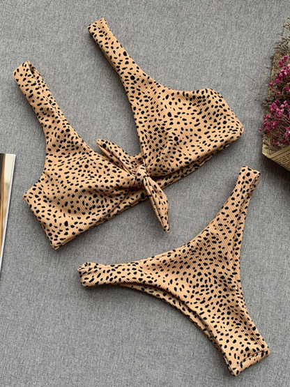 Fawn Dot Bandeau Bikini Set