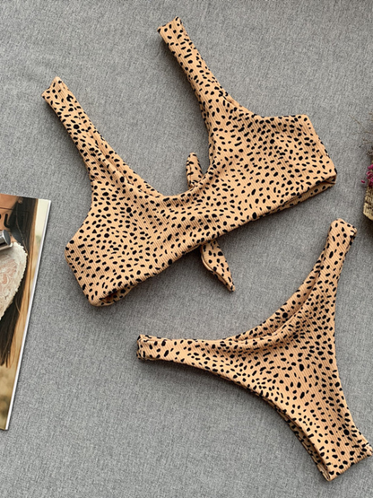 Fawn Dot Bandeau Bikini Set