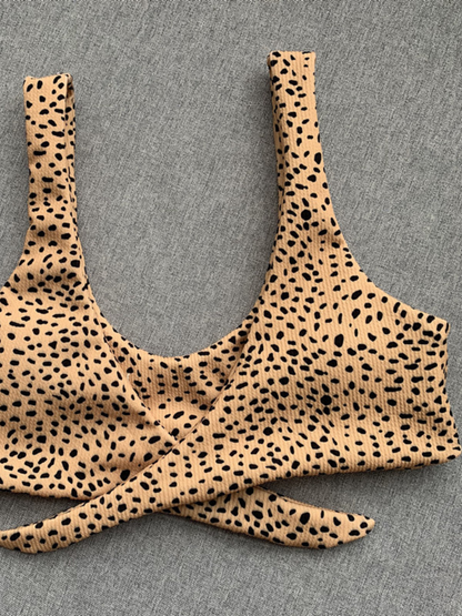 Fawn Dot Bandeau Bikini Set