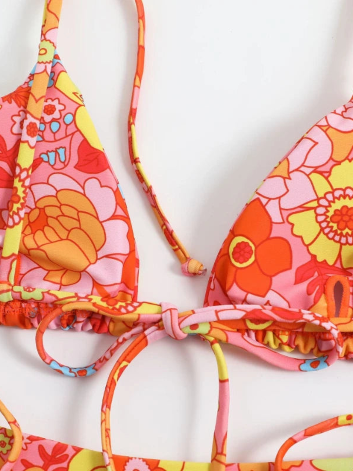 Tropic Print Triangle Bikini Set