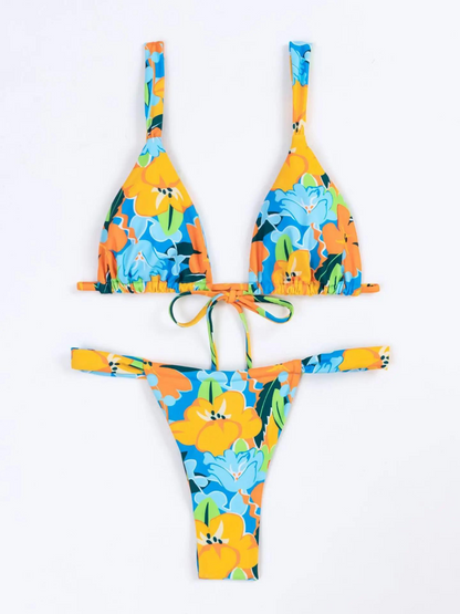 Floral Triangle Bikini Set