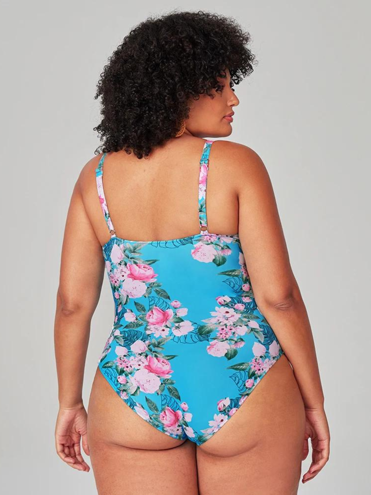 Floral X Cross One Piece Swimsuit