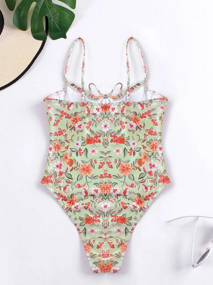 Retro Tie One Piece Swimsuit