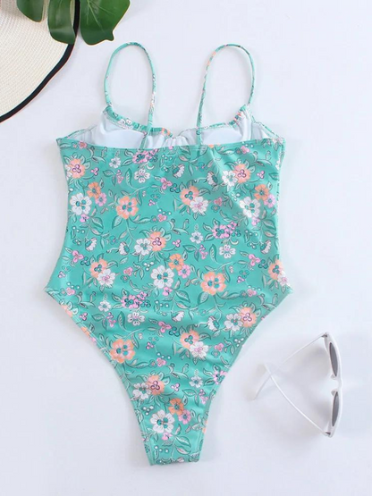 Retro Tie One Piece Swimsuit