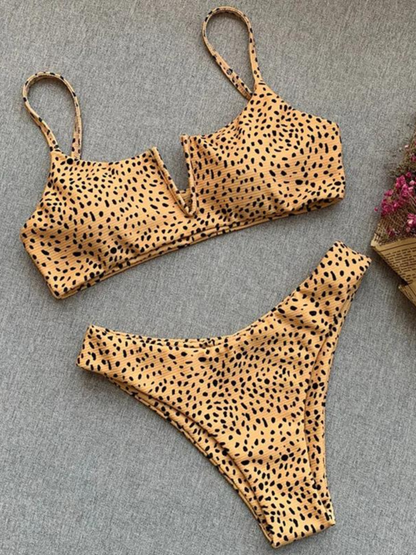 Fawn Dot Bandeau Bikini Set