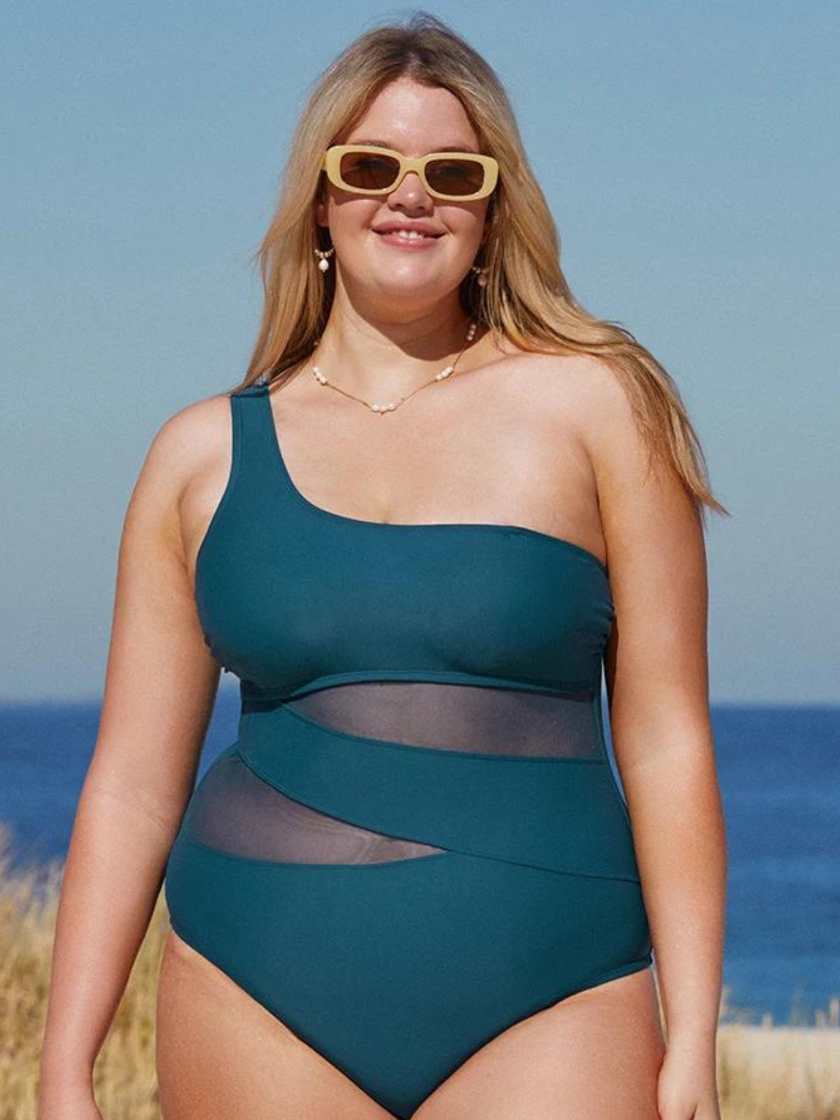 Solid Strapped One Piece Swimsuit