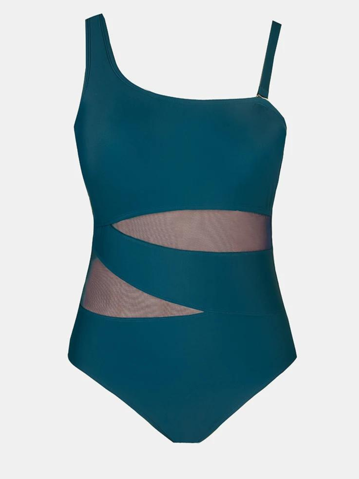 Solid Strapped One Piece Swimsuit