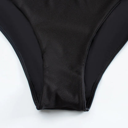 Solid O-Ring One Piece Swimsuit