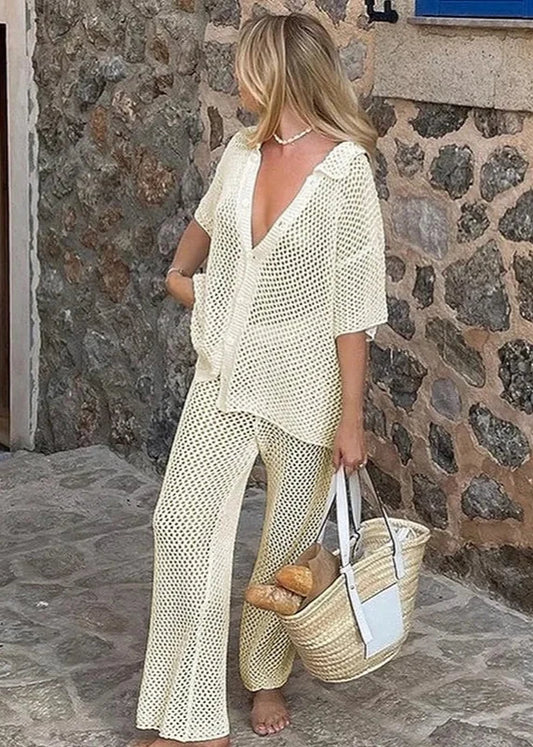 Mesh Cardigan Set