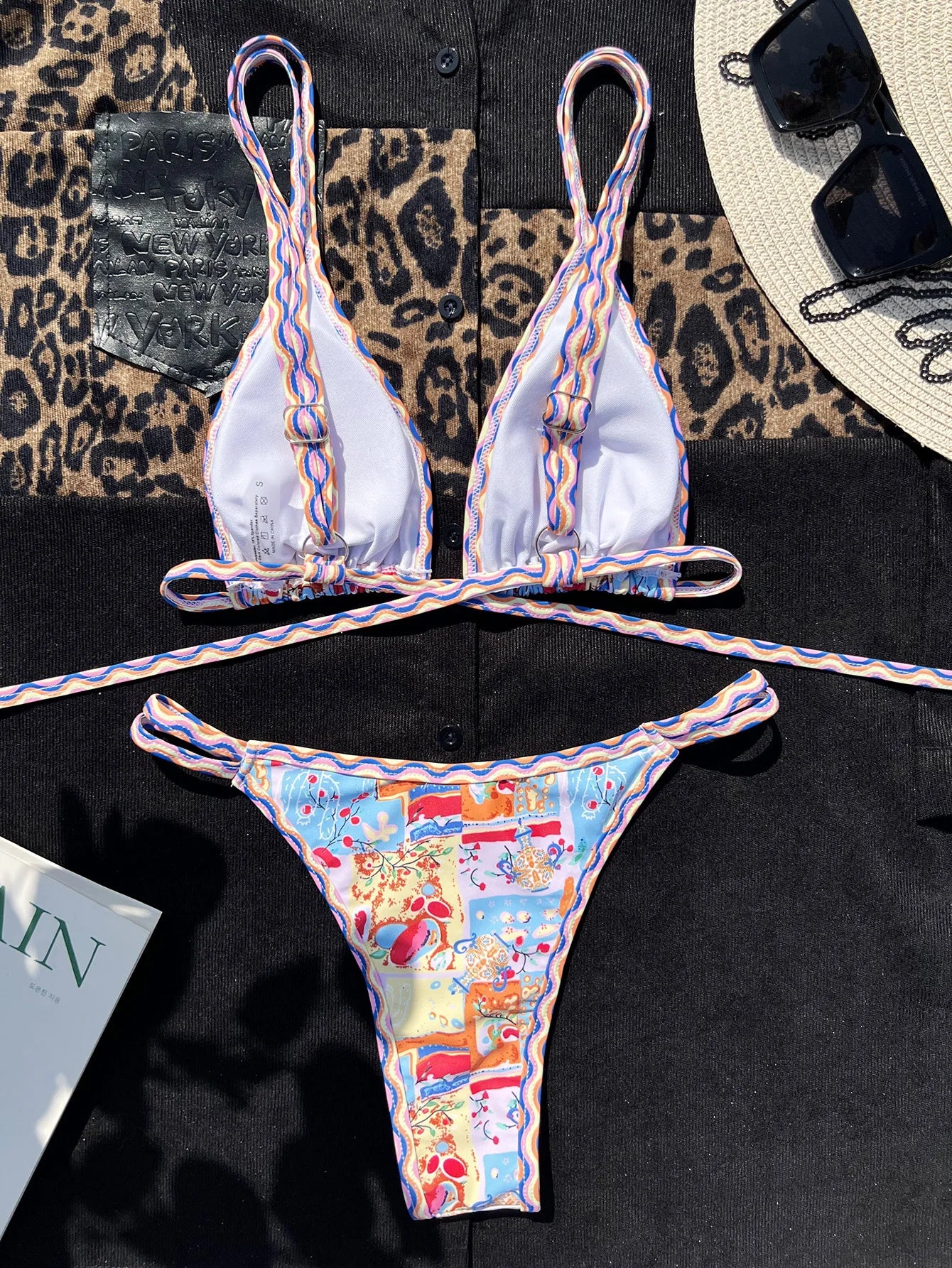 Colorful Desert Triangle Bikini Set