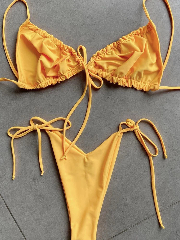 Front Loop Triangle Bikini Set