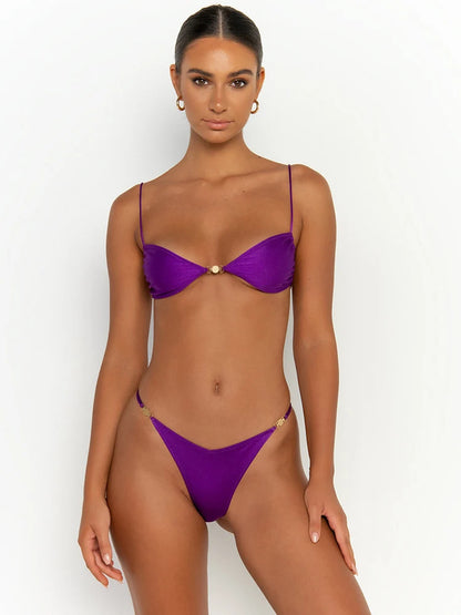 Solid Mini Coin Bikini Set