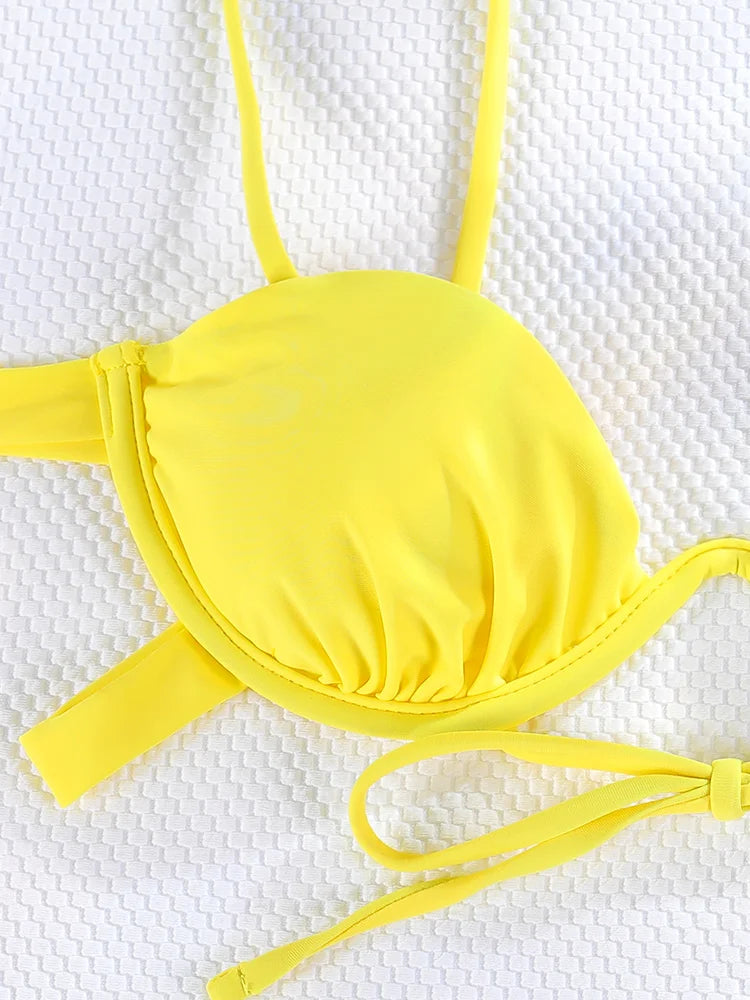 Yellow Underwire Bikini Set