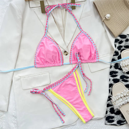 Pink Triangle Bikini Set