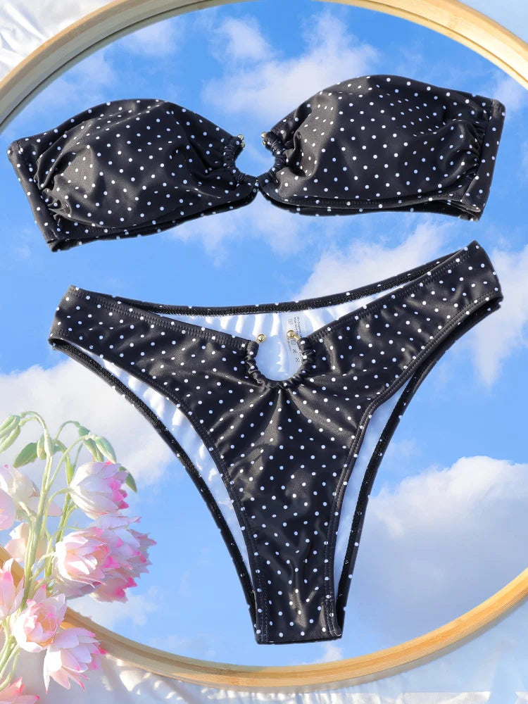 Black Bandeau Bikini Set