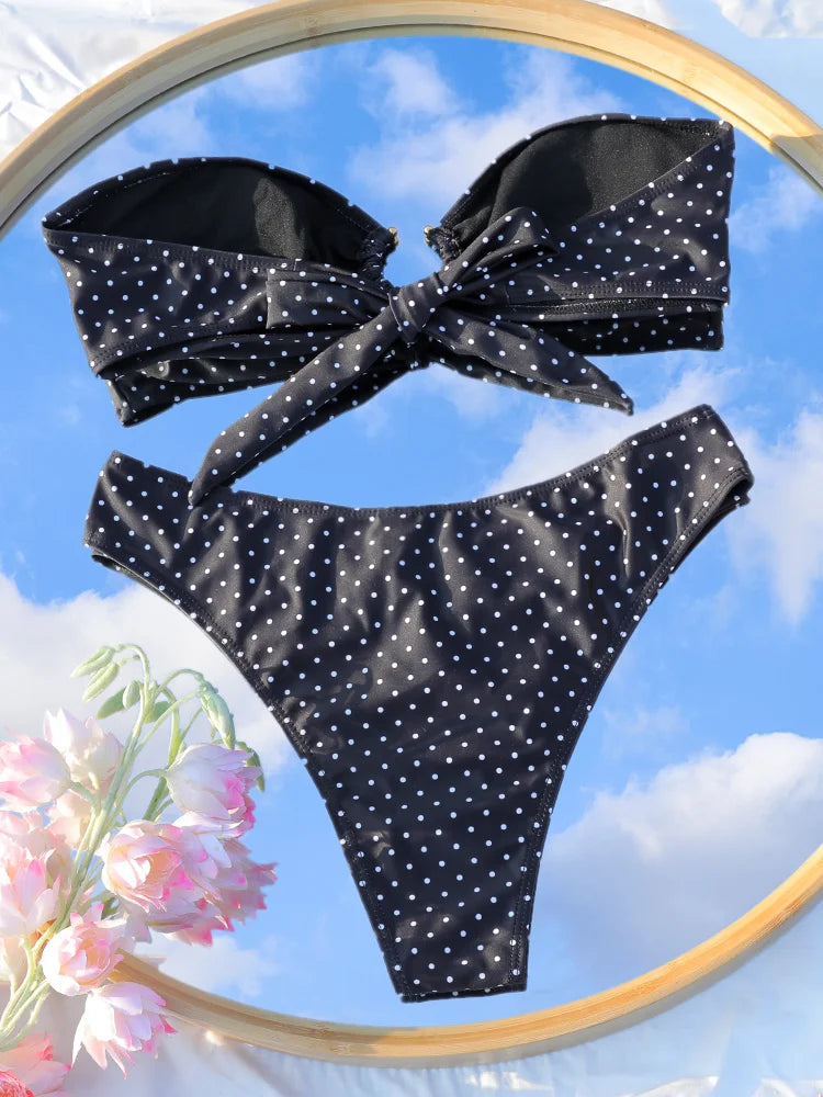 Black Bandeau Bikini Set