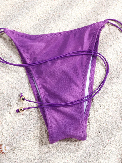 Solid Triangle Halter Bikini Set